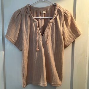 Madewell pink/cream blouse